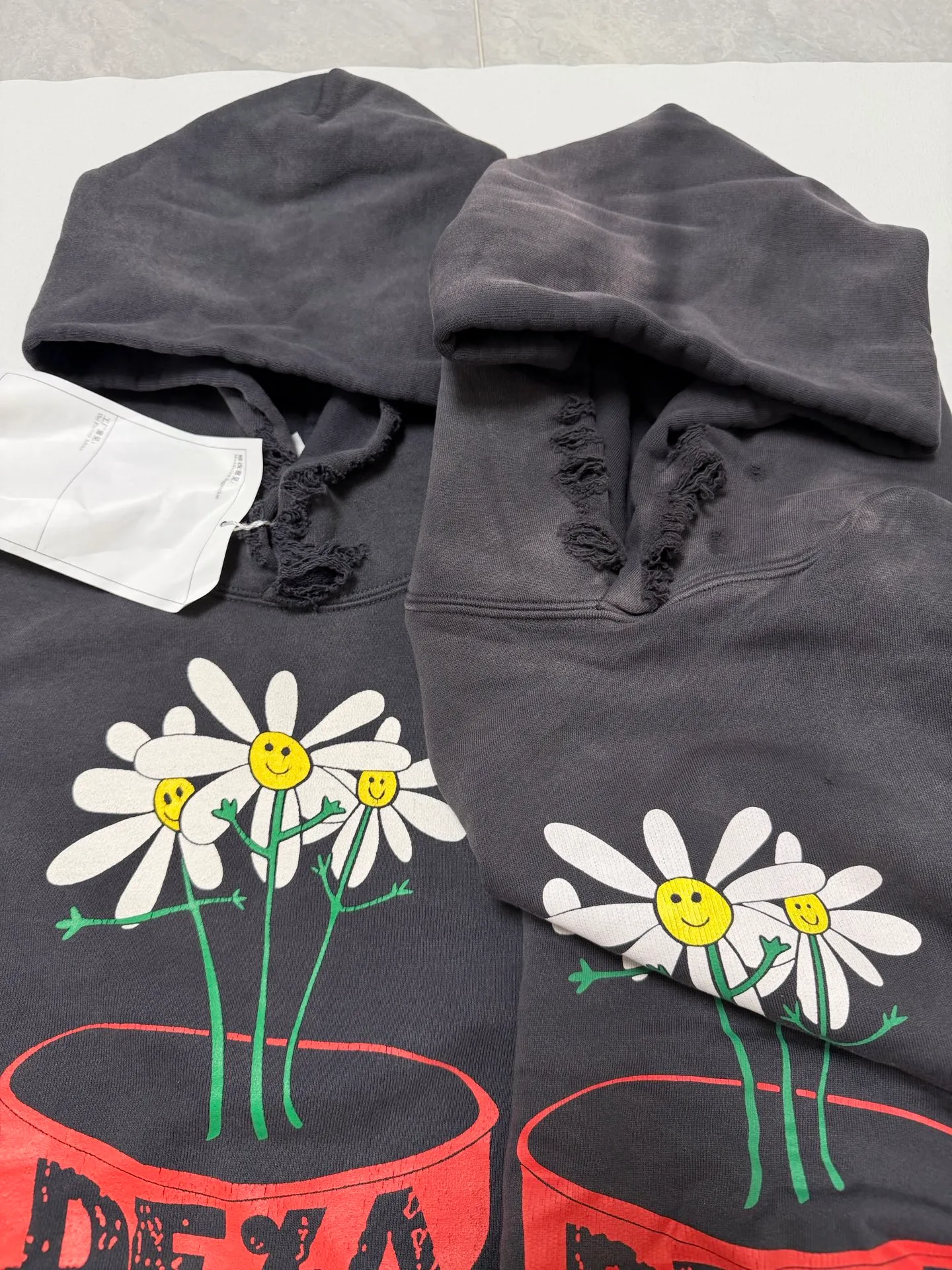 Prenatal planning SAINT Mxxxxxx × DE LA SOUL DLS_HOODIE/DE LA SOUL/BLK DE LA SOUL joint model potted plant destruction hoodie washed black S-XL